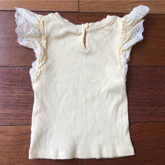 Gap Light Yellow Ruffled Kids Top - Picture 6 of 9